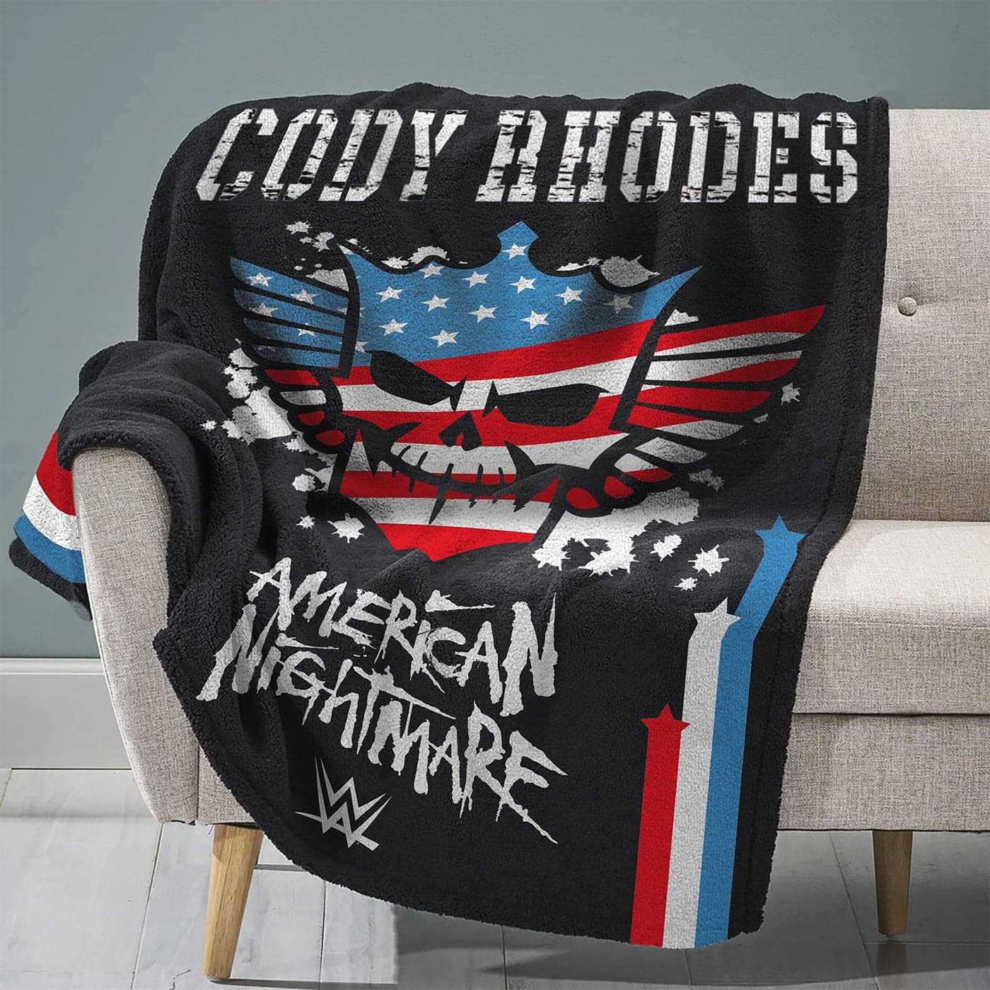 Sleep Squad WWE Cody Rhodes American Nightmare 60 x 80 Raschel Plush Blanket Wrestling Legend SuperSoft Throw