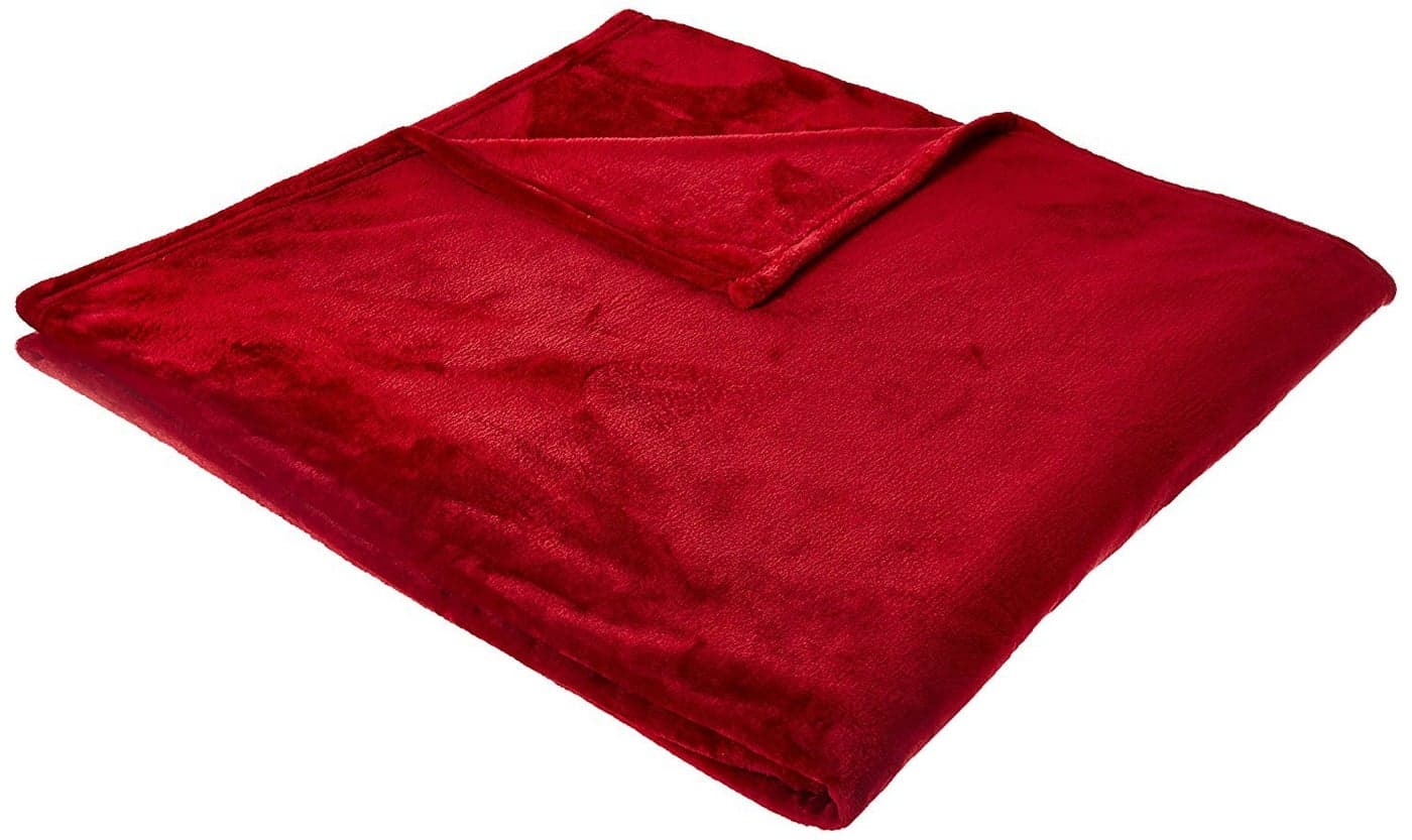 Elegant Comfort Micro-Fleece Ultra Plush Luxury Solid Blanket, Full/Queen, Burgundy