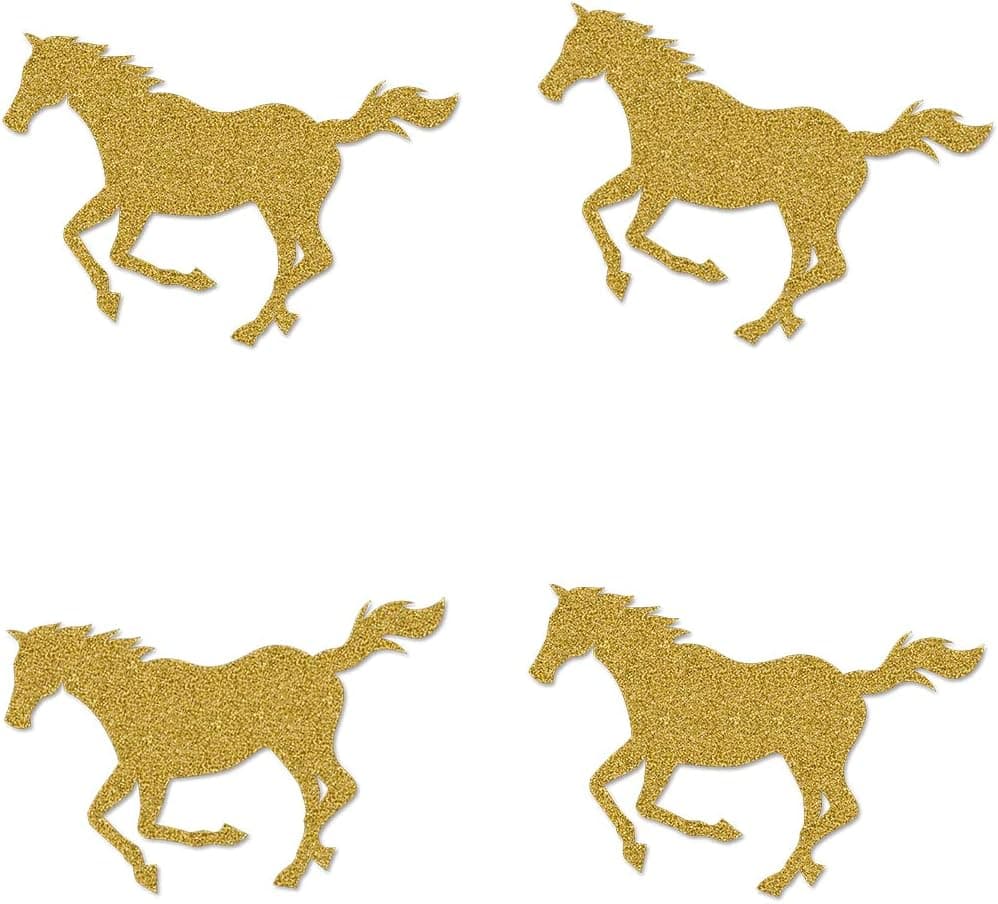 Gold Horse Cutouts 12Pack Table Topper Doublesided Birthday Baby Shower Party Decorations