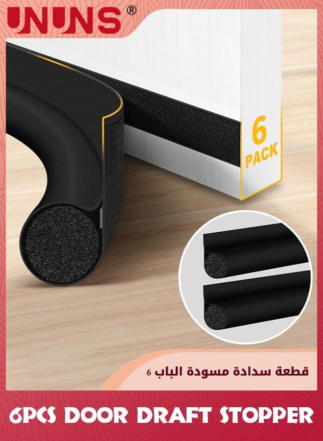 6 Pack Door Draft Stopper,38 Inch For Bottom of Doors,Door Sweep For Bottom Of Door,Weather Stripping Door Seal Interior Exterior,Block Cold Air,Sound Light Dust