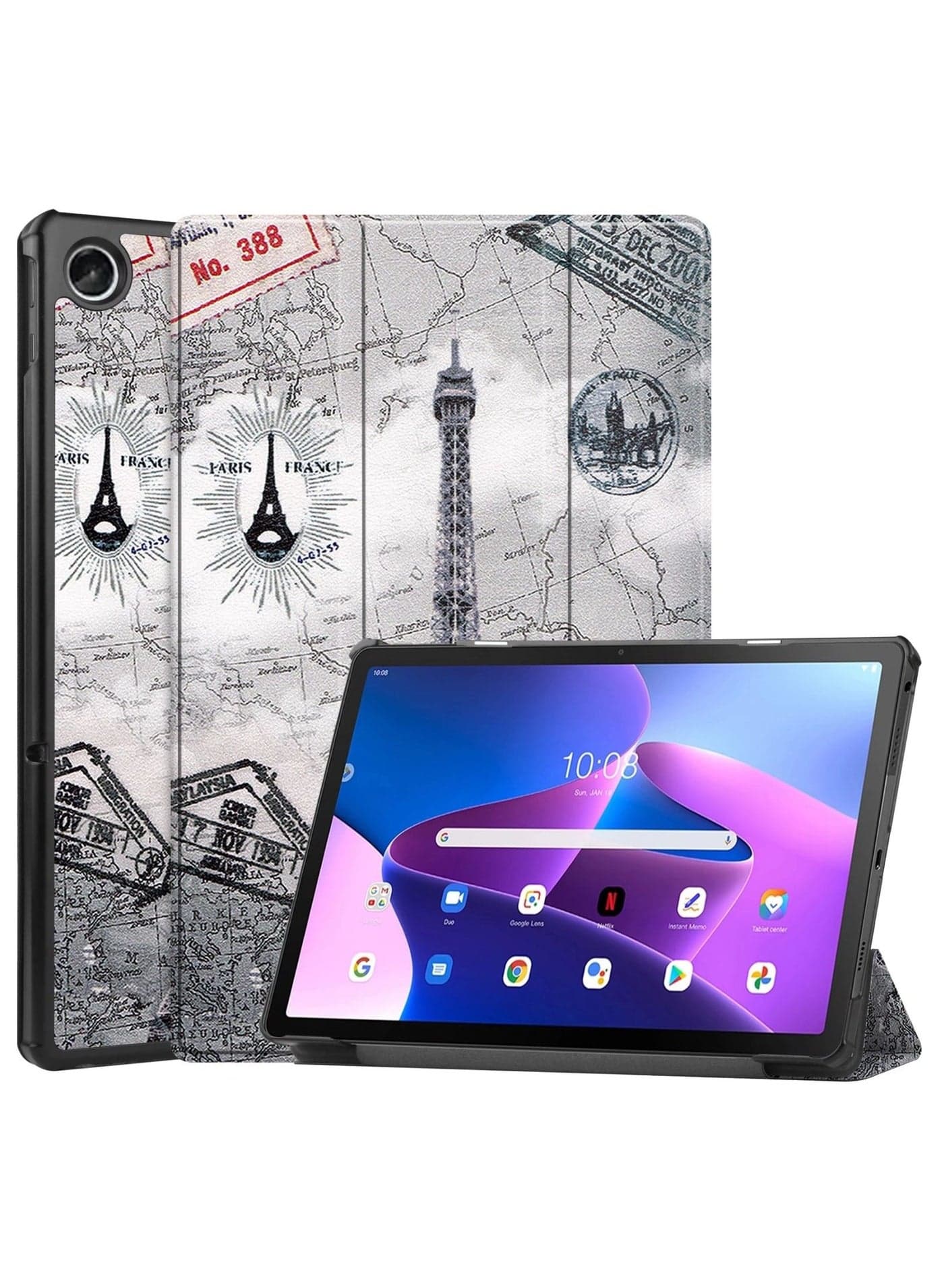 Case Compatible with Lenovo Tab M10 Plus (3rd Gen) 10.6 Inch 2022 Tablet PU Leather Slim Frosted Hard Shell Tri-fold Protective Cover