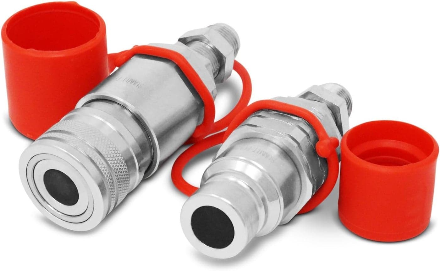 Summit Hydraulics Flat Face Hydraulic Quick Connect Coupler Set, 8 JIC Bulkhead for Skid Steer Mount
