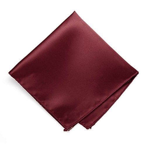 tiemart Solid Color Burgundy Pocket Squares for Men for Suits and Perfect for Wedding Parties Measures 12 x 12 inch / 30 x 30 cm