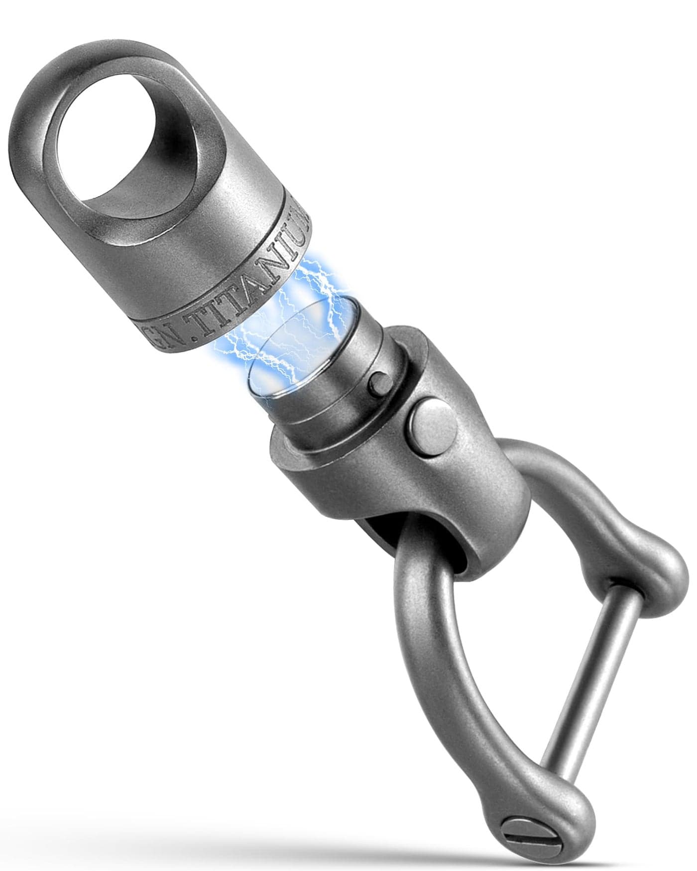 FEGVE Quick Release Keychain, Titanium Detachable Magnetic Key Holder with 2/3 Inch D Ring for Car Key Fob,Safely Lock System (Grey)