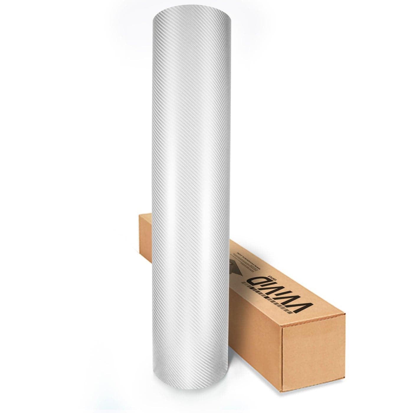 White True R Semi Gloss Carbon Fiber 5 Feet x 1 Foot Vinyl Wrap Roll with Air Release Technology