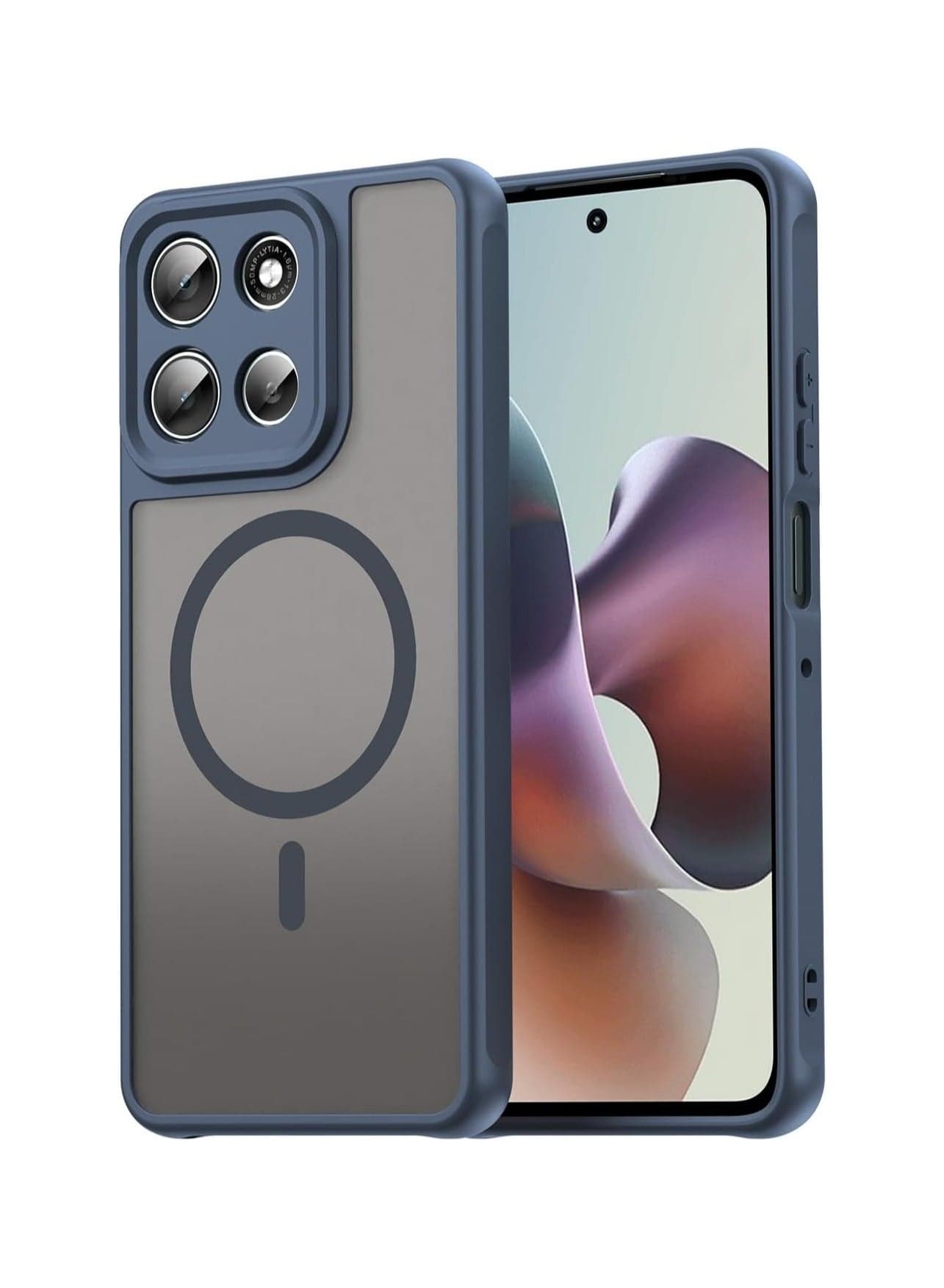 Magnetic Protective Case Compatible with Motorola Moto G56 5G Skin-Friendly Matte Semi-Transparent Case Moto G56 Slim Shockproof Protective Back Cover