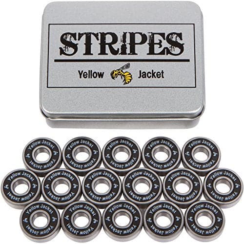 Yellow Jacket Premium Inline Skate Bearings, Roller Skate Bearings, 608, ABEC 9, Black Mamba (Pack of 16)