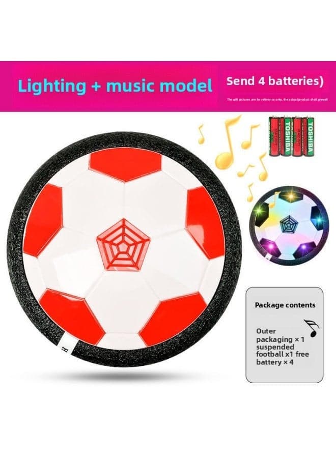Red Electric Air Cushion Football Toy for Indoor Play - Parent-Child Interactive Educational Game - Drop-Resistant & Crash-Resistant Design - Kids Football Toy with Light & Music F