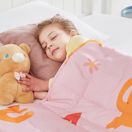 HOSUKKO Weighted Blanket 5 lbs Pink Cat Heavy Blanket Small Size Breathable Blanket36 48 inches 5 lbs