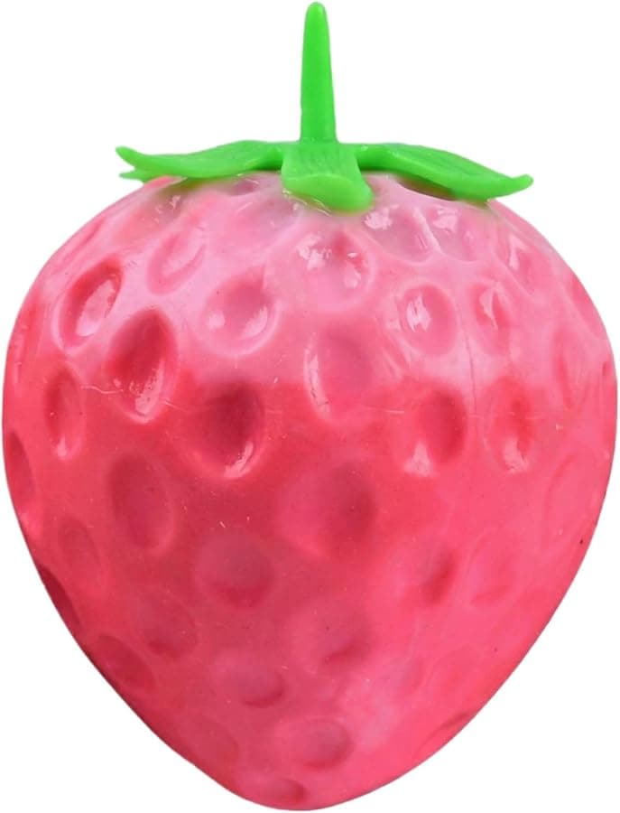 Pink Kawaii Strawberry Squeeze Toy Slow Rising Fidget Sensory Stress Ball For Adults Kids