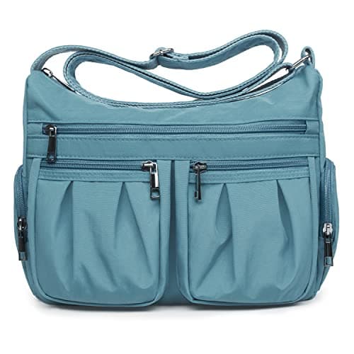 Crossbody Purses for Women Shoulder Handbags Waterproof Nylon Travel Bag Pocketbooks(Haze Blue)