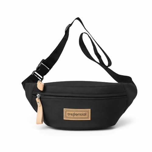 Tressential Waist Bag for Men Women | Cross Body Fanny Pack Sling Bag for Hiking, Travel, Camping, Outdoor Sports, Cycling | Money Belt with Adjustable Strap (Black)