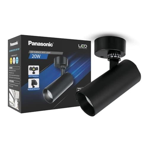 Panasonic 20 Watts LED Round Surface Spotlight, Water and dust Proof Cylindrical Shape Aluminium Spotlight, 30000+ Burning Hrs, 2 Yr Warranty, Warm White