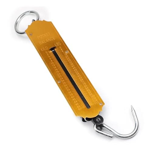 Utoolmart Spring Balance Hanging Hook Handheld Metal Weighing Force Scale Kilo & LBS 50KG