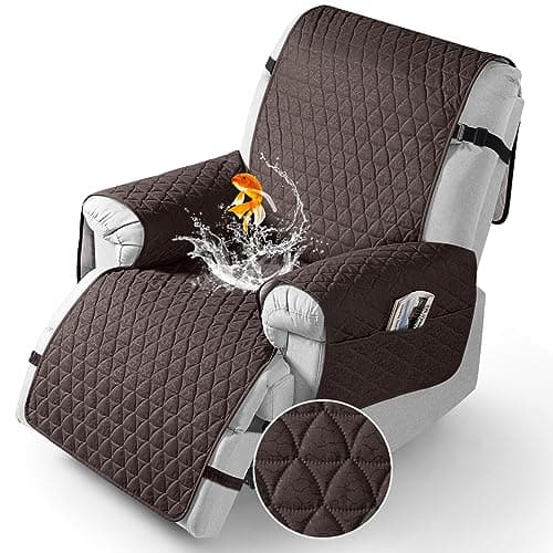 TAOCOCO 100% Waterproof Recliner Cover - Recliner Cover with Non-Slip Granule, Recliner Chair Covers with Elastic Band, Recliner Chair Covers for Reclining Chair(Chocolate, Oversized-30'')
