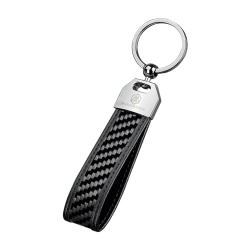MONOCARBON Carbon Fiber Keychain Clip, Small Carabiner Clip, Carabiner Keychainss for Car Keys, O Ring Keychain Hooks, Durable and Cool for EDC, Black Stitching.