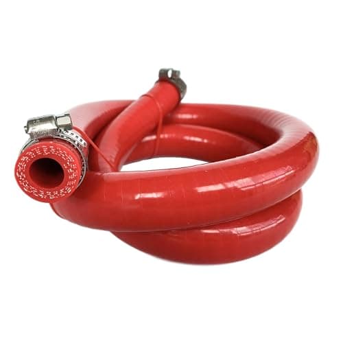Bekelan 13MM 12 X 5FT Red High Temp Reinforced Silicone Heater Tubing Hose Radiator Coolant Straight LineWork Pressure 145PSI4ply Reinforced5MM Thick2 Clamp