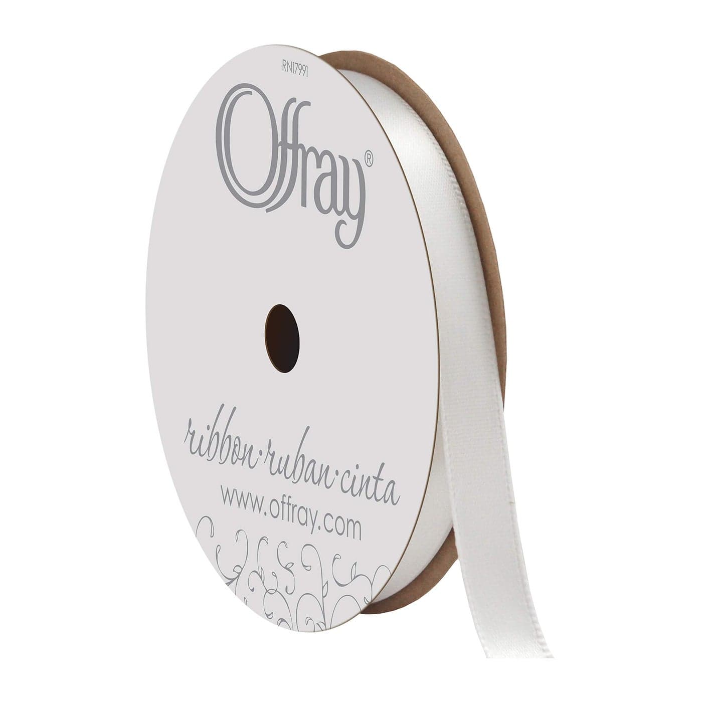 Berwick 061138 38 Wide Single Face Satin Ribbon White 6 Yds