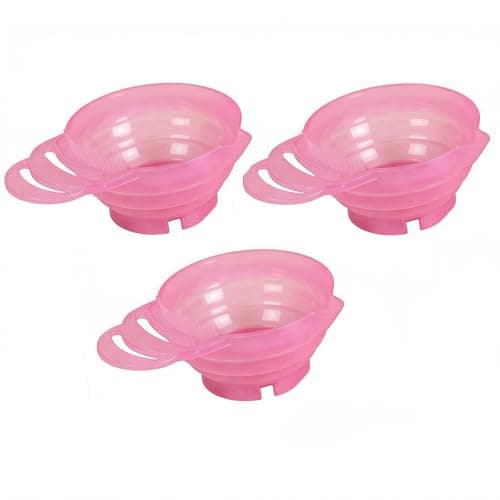 3PCS Plastic Hair Dye Tint Bowl Professional Beauty Salon Hairdresser Coloring Bowl DIY Hair Essence Treatment Special Bowl of Hair Oil Salon Dedicated Dyeing Tools Color Random
