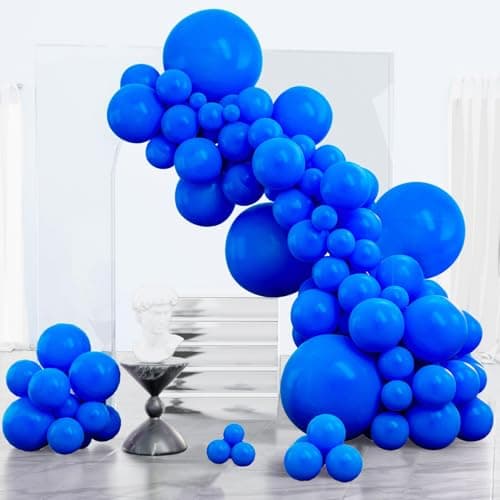 PartyWoo Royal Blue Balloons 152pcs Different Sizes Pack of 18 12 10 5 Inch Dark Blue Balloon Arch Kit for Baby Shower Gender Reveal Graduation Under The Sea Birthday Party Decorations BlueY5