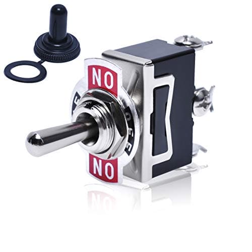 Podoy Momentary Switch Toggle Rocker (π’π‘)-π’π³π³-(π’π‘) Heavy Duty with Boot for 15A 125V SPDT 3 Position (ON)-Off-(ON) Spring Loaded Toggle Switch
