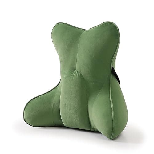 Ailuteie Lumbar Support Pillow(Pat. Pend) for Lower Back Pain Relief – Multi-Functional Ergonomic Lumbar Cushion, Reading Pillow for Office Chair, Car Seat & Sofa,Olive Green