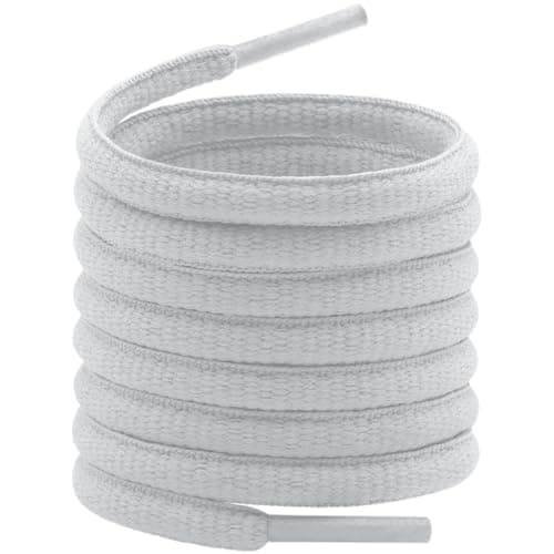 YFINE Oval Sports Shoe Laces: 2 Pairs 55 Inch Grey Half Round Shoelaces for Sneaker Athletic Shoes