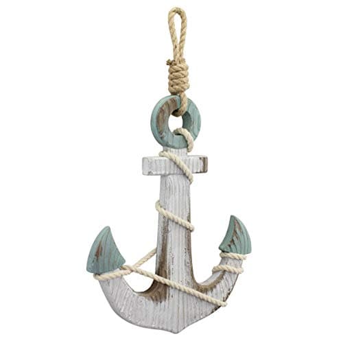 Stonebriar Anchor Wall Decor, Worn White, 1.00" x 9.50"