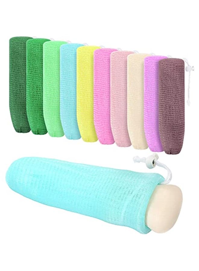 Boao Mesh Soap Bar Loofah Exfoliating Mesh Soap Saver Bag Pouch Bubble Foam Net for Body Facial Shower Cleaning Tool20 Pieces