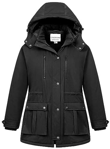 Chrisuno Plus Size Winter Coats Women Parka Jacket Women's Water-Repllent Warm Thicken Overcoat with Removable Hood Black 2X