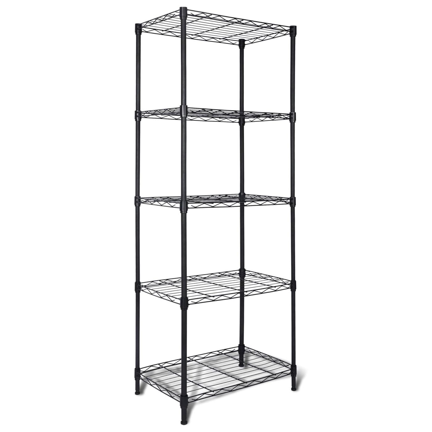 Whitmor 5 Tier Storage Shelves Heavy Duty Metal Shelving 400 lbs Capacity per Shelf 2000 lbs Total Easy Assembly for Kitchen Garage Plant 18 L x 12 W x 50 H Black