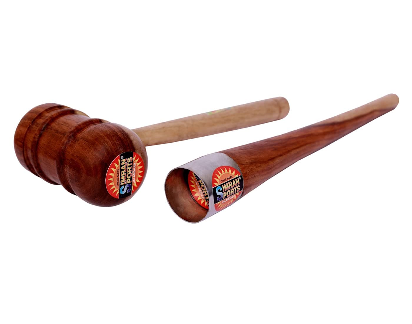 Simran Sports Premium Cricket Bat Mallet with Grip Cone - Standard Wooden Bat Knocking Mallet, Cricket Bat Wooden Mallet/Hammer for Bat Knocking