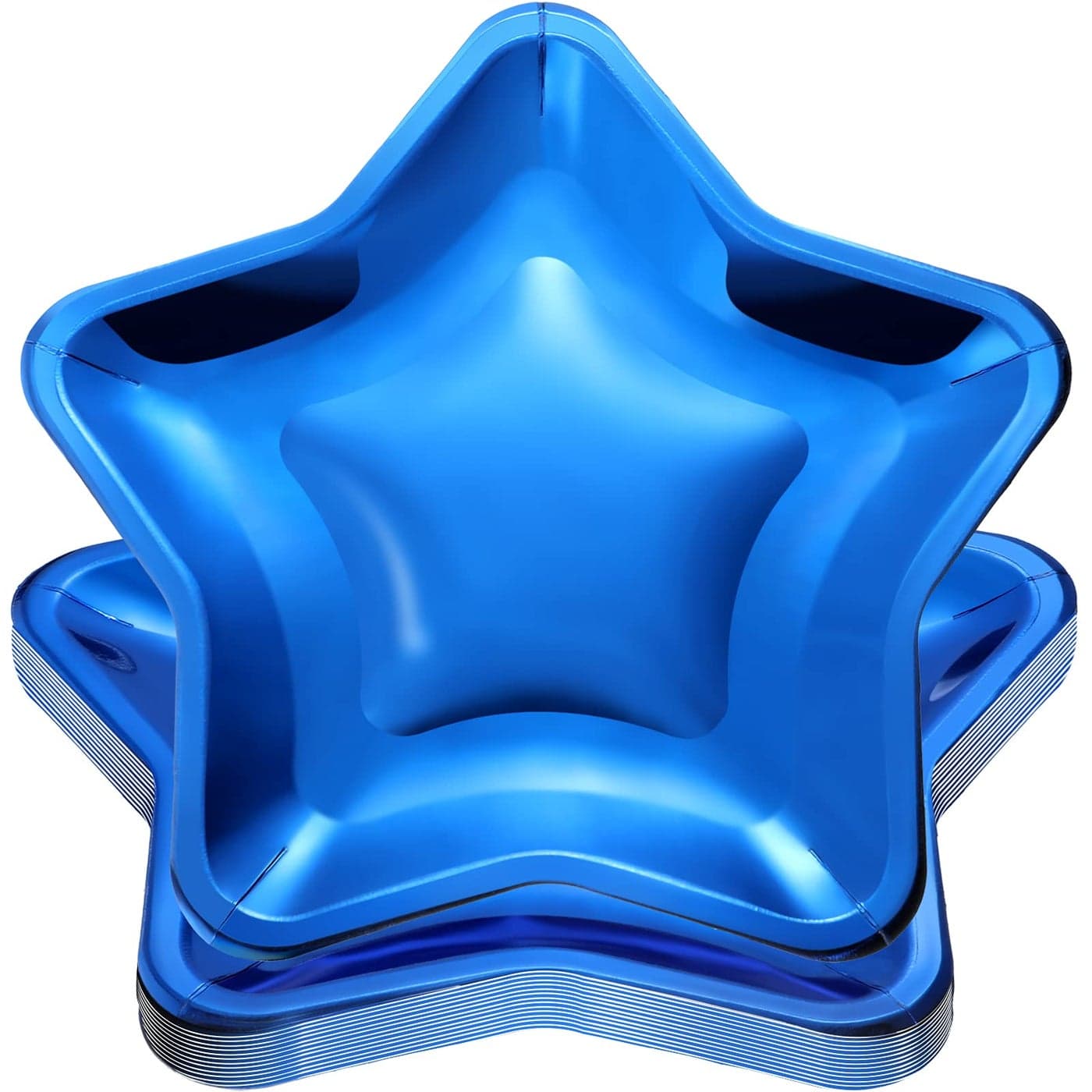 30 Pieces Thick Star Shaped Paper Plates Disposable Party Plate Pentagram Dinnerware Decorations for Graduation Independence Day Wedding Birthday Baby Shower 945 InchBlue30 Pieces