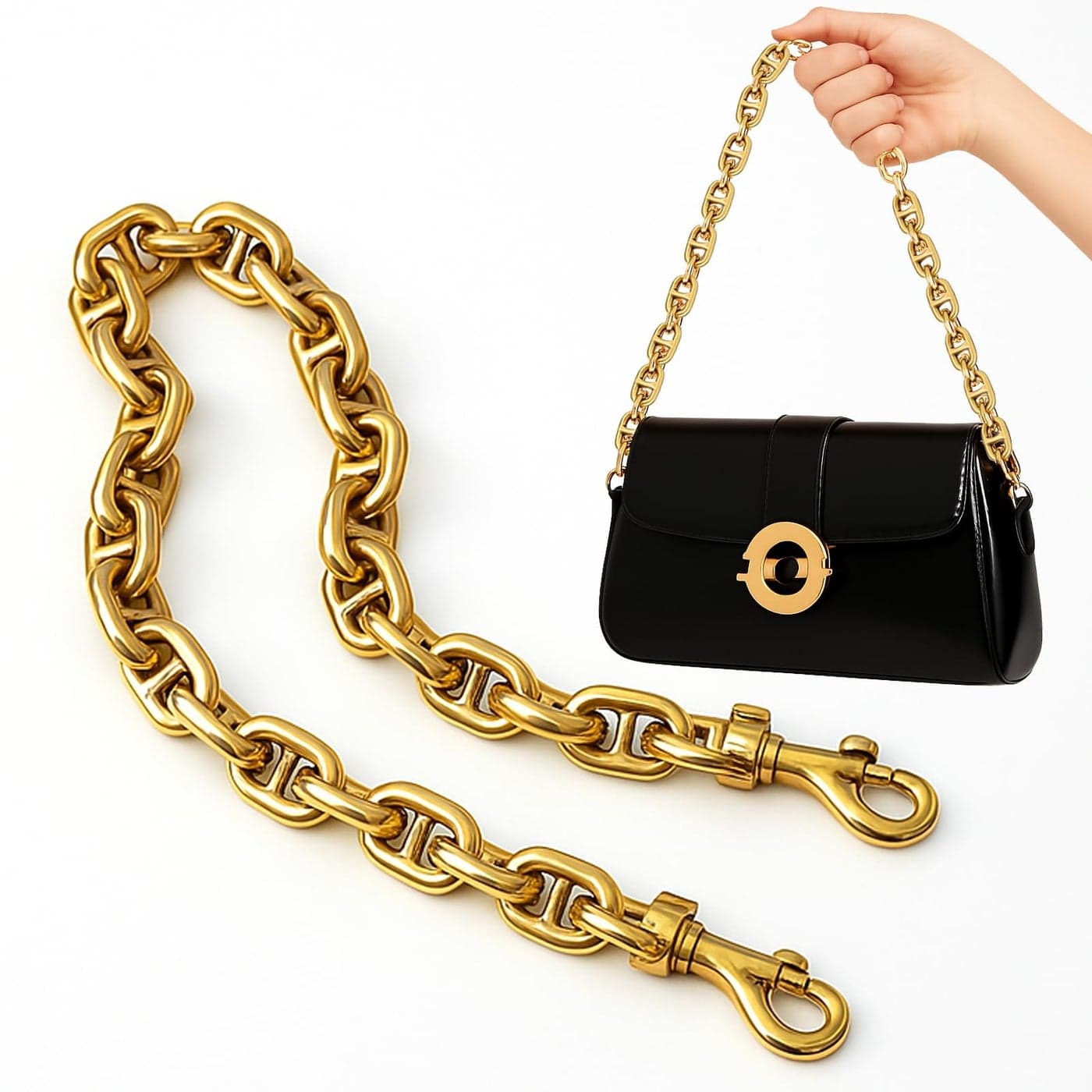 AIERSA Gold Chain for Purse18 Purse Chains for HandbagsChunky Purse ChainGold Chain Purse Strap Antique Gold Bag Chain for Purse Chain Accessories