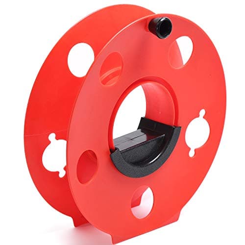 Homeon Wheels Heavy Duty Impact Resistant Plastic Extension Cord Storage Reel Durable & Safe, Lightweight & Portable, Ideal for Outdoor Projects & DIY Maintenance 100 Feet RED