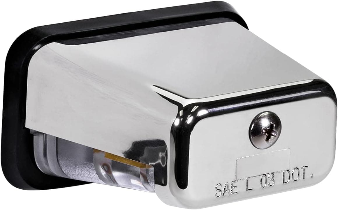 ONLINE LED STORE TRUE MODS License Plate Trailer Light - Chrome-Finish, Waterproof, Stud Mount, 12V DC