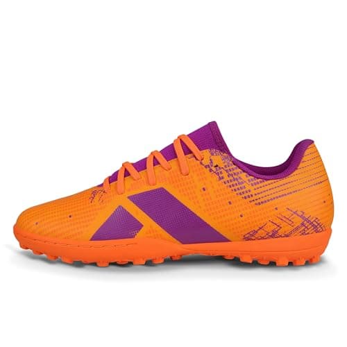 Nivia Rabona 2.0 Football Turf Shoes for Mens, Rubber Sole with PVC Synthetic Leather Upper, Soft Cushion die Cut NR eva Insole,Turf Boots for Men (Neon Citrus/Festival Fuchsia, UK05)