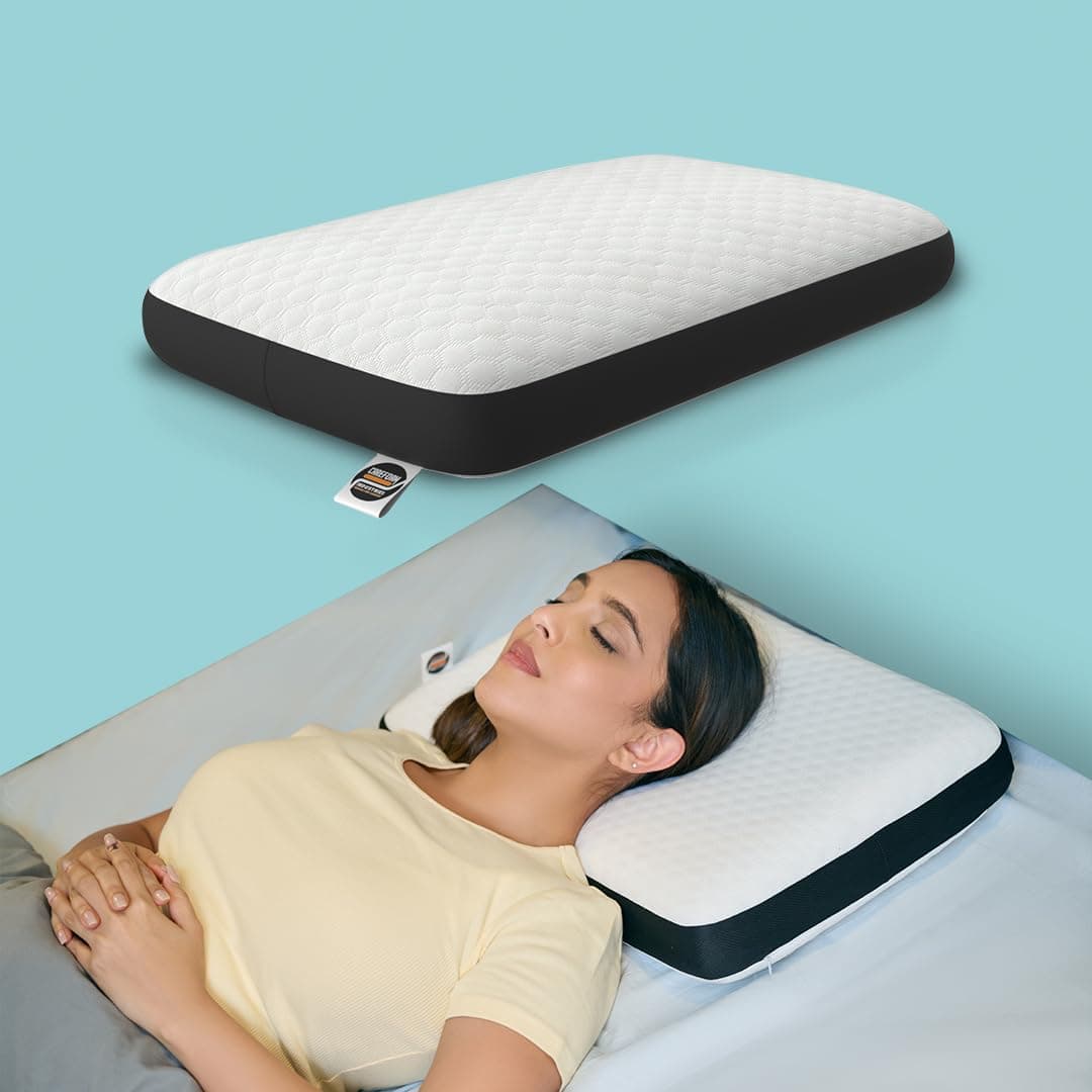 CareFoam Orthopedic Memory Foam Pillow for Comfortable Sleep Neck Shoulder Pain Relief with Removable Zipper White Jacquard Cover 20 x 13 x 4 Inch Pack of 1