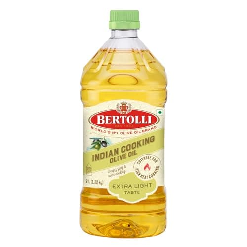 Bertolli Indian Cooking Olive Oil 2L | 75% MUFA | Extra Light Taste, Suitable for High Heat Cooking, Frying & Roasting | World’s No. 1 Olive Oil Brand