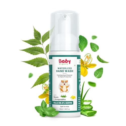 BabyOrgano® Non Alcoholic Foam Based Waterless Handwash for Kids, 100% Natural and Germ Protection Goodness of Aragvadha, Aloe Vera and Neem - 50ml