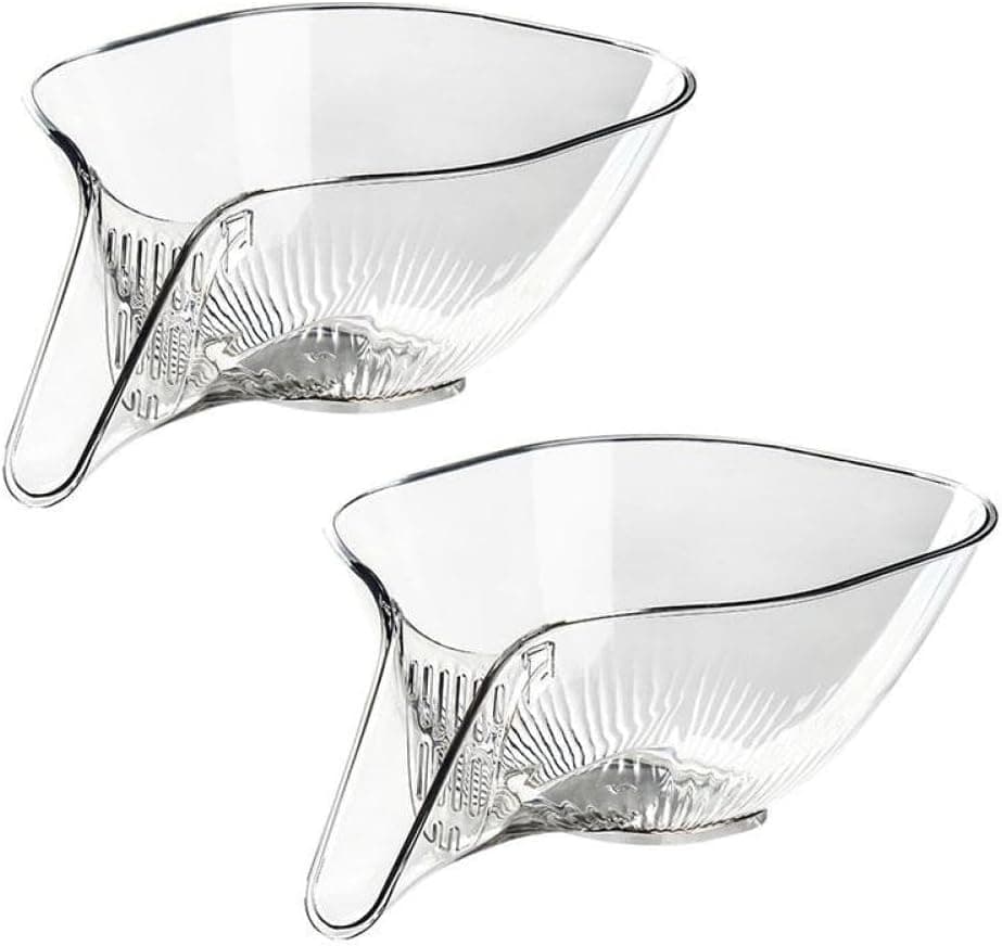 2PCS Multi-Functional Drain Basket and Colander, Transparent Kitchen Food Strainer for Washing and Draining Fruits, Vegetables