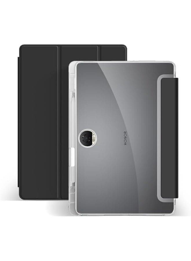 Compatible with Honor Pad 9 12.1inch 2023 Transparent Case with Pencil Holder, Shockproof Bumper Cover with Soft Clear Back Shell, Auto Wake/Sleep