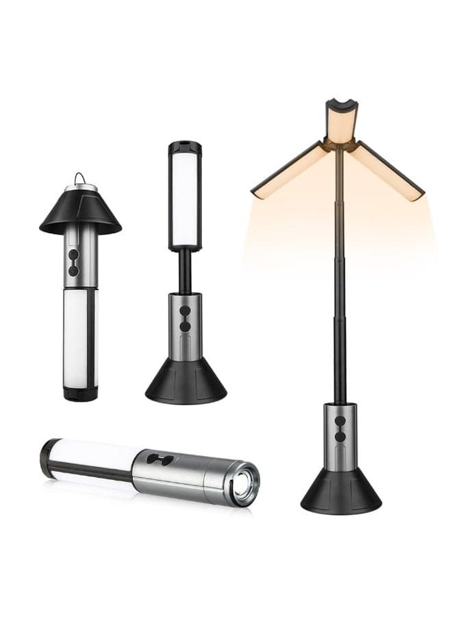 Telescopic Camping Light, Rechargeable Telescopic Lantern, Magnetic Waterproof Camping Lamp, Multifunction Lanterns with Hook 3 Model Flashlight for Camping, Hiking