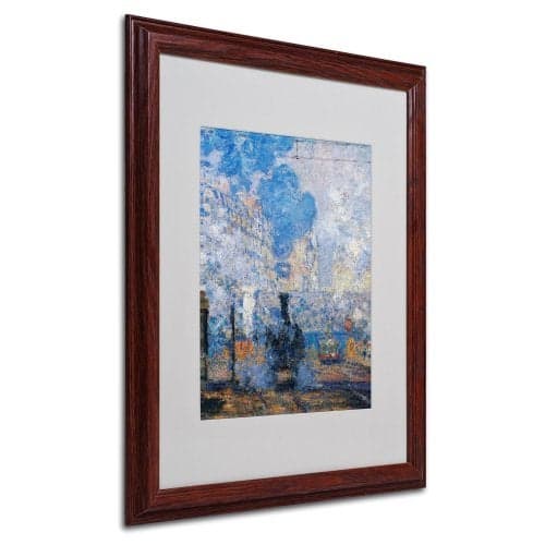 Trademark Fine Art Saint Lazare Station Canvas Wall Art by Claude Monet with Wood Frame, 16 by 20-Inch