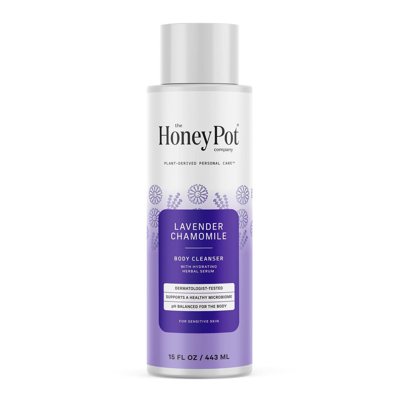 The Honey Pot Company Body Wash for Women Lavender Chamomile Hydrating Body Cleanser Moisturize Cleanse Skin Free of Parabens Sulfates 15 Fl Oz