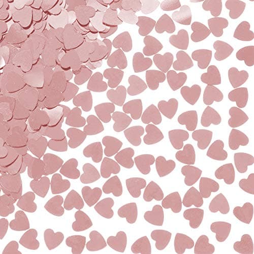 Rose Gold Love Heart Table Confetti Valentines Day Bachelorette Party Foil Metallic Sequins Wedding Engagement Anniversary Just Married Birthday Party Sprinkles Decorations 60g