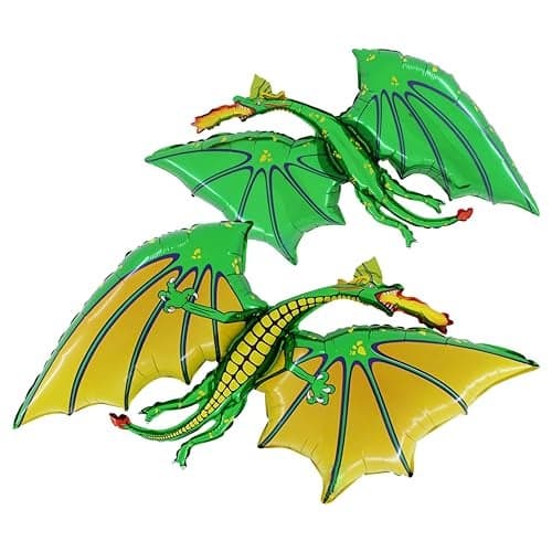 Grabo 36 Inch Green Dragon Shaped Foil Balloon - Air Or Helium