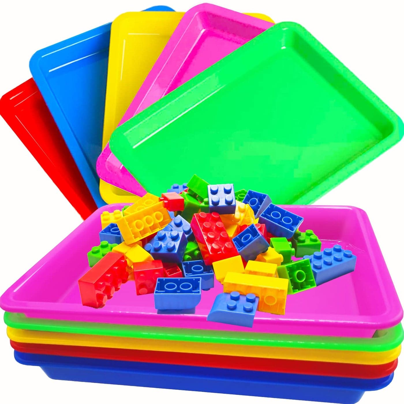 10 Pack Activity Plastic Art TrayColorful Arts and Crafts Organizer TrayMulticolor Serving Organizer Tray for DIY ProjectsPaintingBeadsHomeSchool