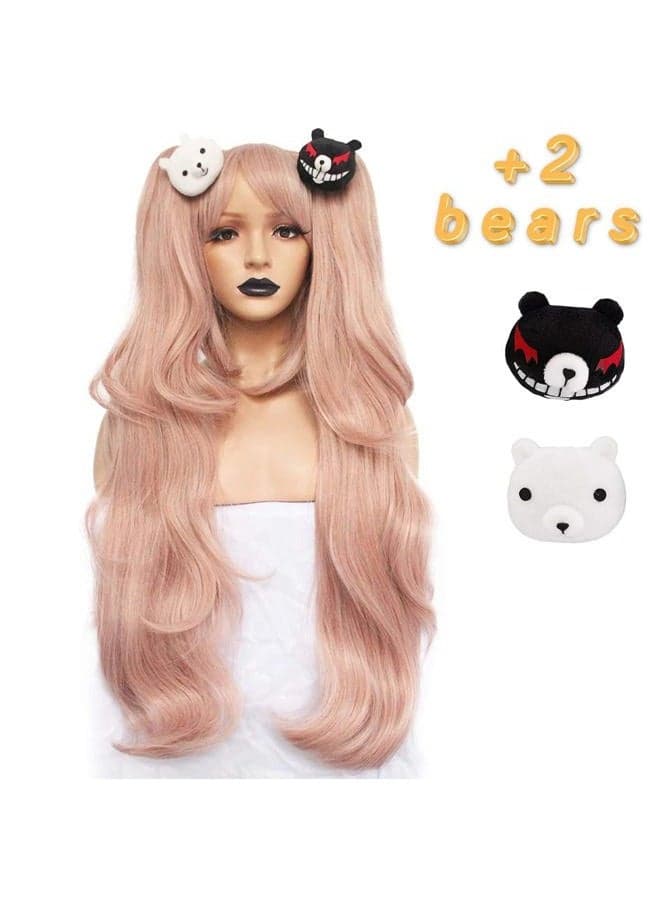 Anogol (light pink) - Hair Cap + Ponytail Wig Pink Cosplay Wig Lolita Wig for Cosplay