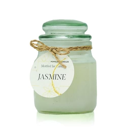 Popular Candles Premium Scented Jar Candle - 3 Ounces, Hand-poured With Jasmine, 22-hour Burn Time, Paraben & Phthalate-free, Reusable Glass Jar, Perfect For Gifting, Aromatherapy, Home Decor.